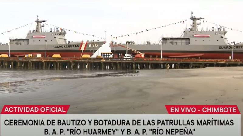 SIMA Chimbote bota otras dos patrulleras marítimas PGCP-50 para la Armada del Perú